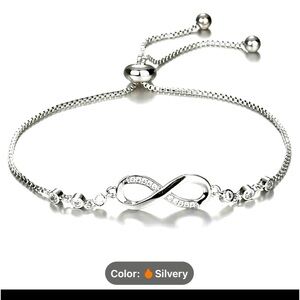 Infinity Symbol Thin Chain Bracelet Inlaid Shiny Faux Crystal Elegant Bracelet